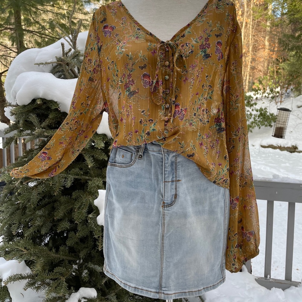 THRILLS Denim Highway Mini skirt